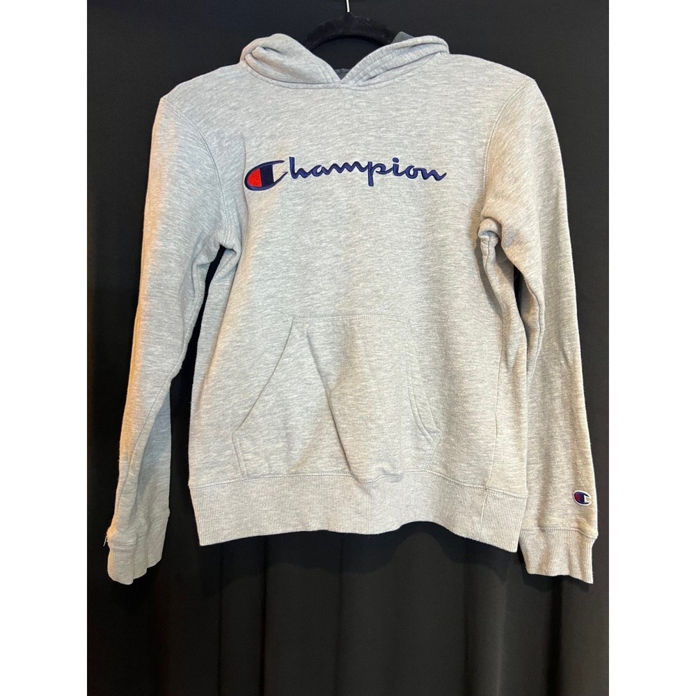 Juniors Gray Champion Hooded Sweatshirt Size S